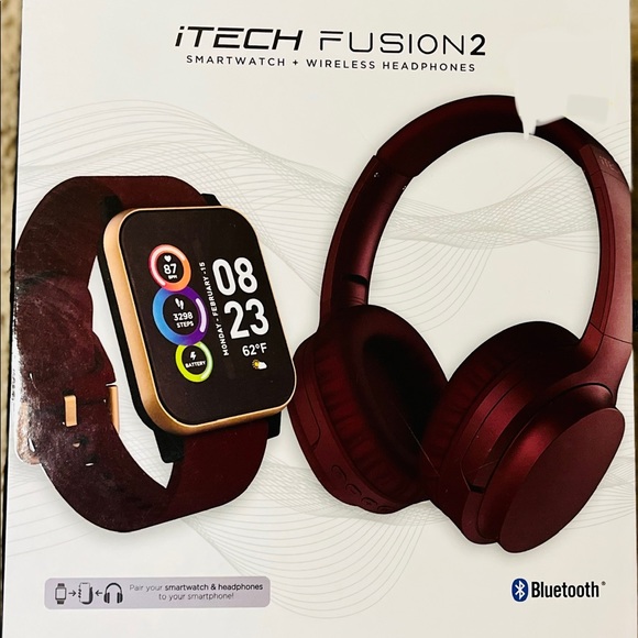 iTech Fusion 2 Unisex Burgundy Smart
Watch with Wireless Headphone - Picture 12 of 16